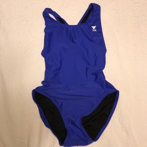 NWOT athletic royal blue one piece swim suit
